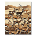 Earthy Serengeti Gazelle Herd Art Rug