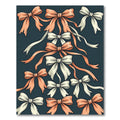 Elegant Peach Ivory Ribbon Bow Cascade Rug