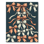 Elegant Peach Ivory Ribbon Bow Cascade Rug