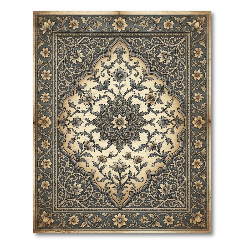 Vintage Floral Arch Medallion Rug