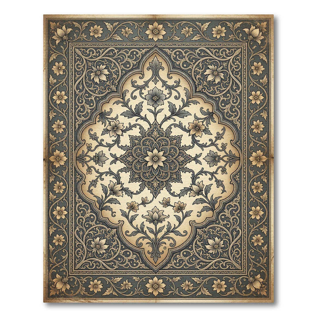 Vintage Floral Arch Medallion Rug