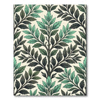 Elegant Mint Green Botanical Leaf Trellis Rug