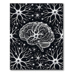 Glow Brain Neurons Black Composition Rug