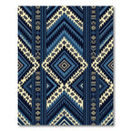 Navy Blue Geometric Arrow Boho Rug