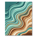Aqua Brown Abstract Flowing Waves Rug