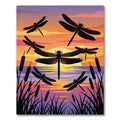 Sunset Dragonfly Pond Landscape Art Rug