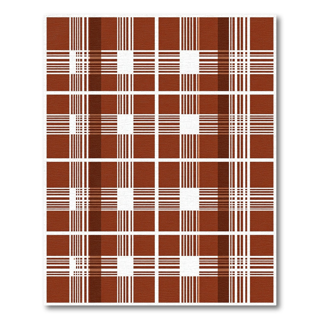 Classic Brown White Plaid Lines Rug
