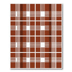 Classic Brown White Plaid Lines Rug