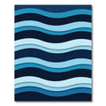 Abstract Blue Wavy Layered Ocean Rug