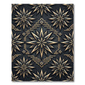 Midnight Gold Geometric Celestial Star Rug