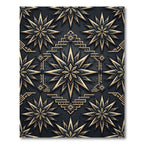 Midnight Gold Geometric Celestial Star Rug