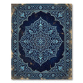 Intricate Navy Blue Floral Mandala Rug