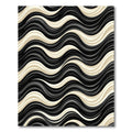 Dynamic Black Gold Curving Stripes Rug