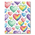 Watercolor Rainbow Hearts Scattered Array Rug
