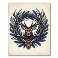 Rustic Woodland Fawn Pine Antler Illustration Rug