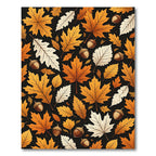 Autumn Harvest Leaves and Acorns Rug