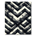 Monochromatic Abstract Smoke Chevron Rug