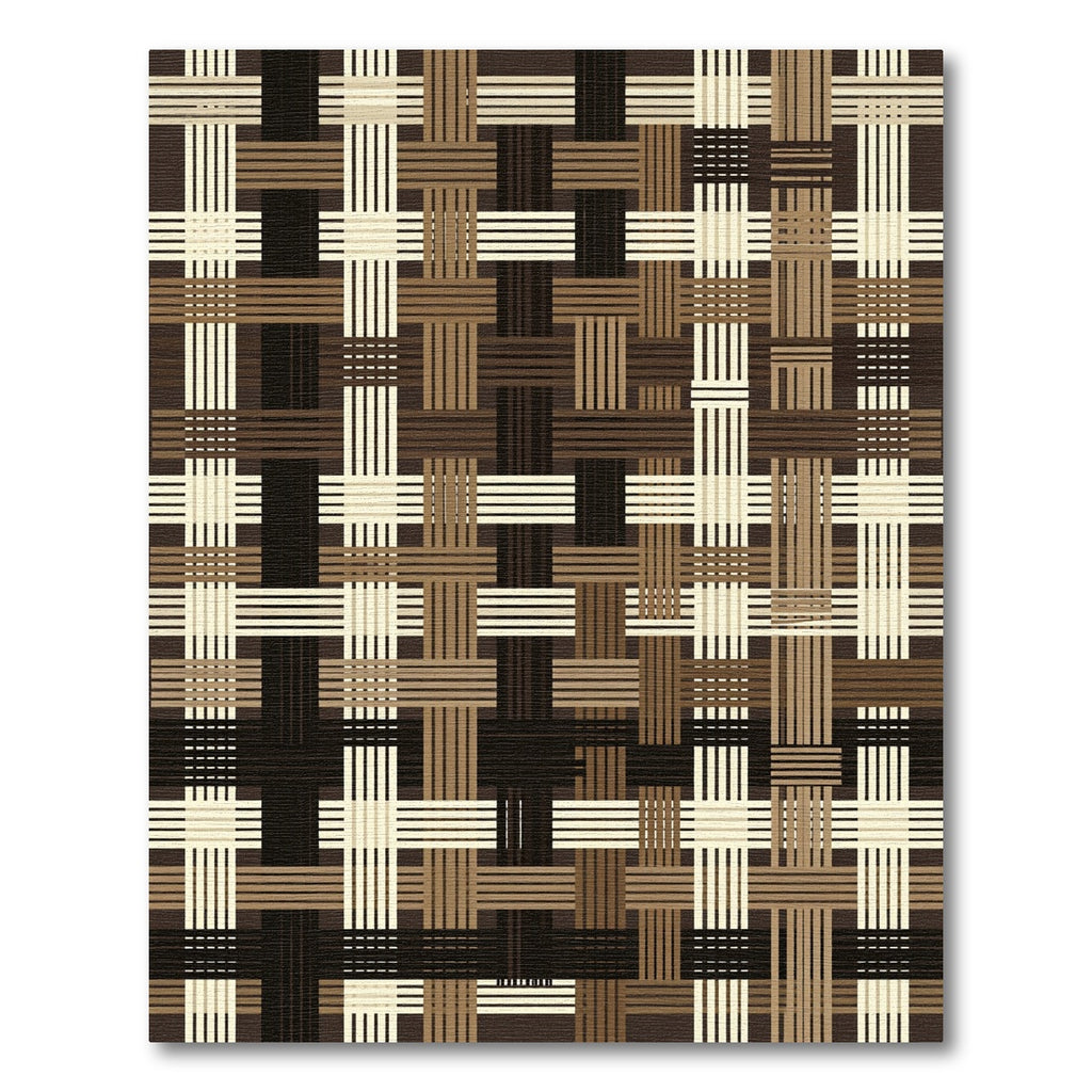 Woven Earth Tone Striped Weave Rug