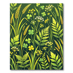 Lush Green Meadow Botanical Clover Rug