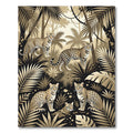 Jungle Leopard Monochrome Tropical Foliage Rug