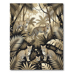 Jungle Leopard Monochrome Tropical Foliage Rug