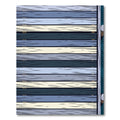 Minimalist Blue and Cream Horizontal Stripe Rug