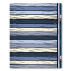 Minimalist Blue and Cream Horizontal Stripe Rug