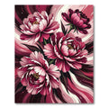 Crimson Pink Peony Floral Burst Rug