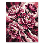 Crimson Pink Peony Floral Burst Rug