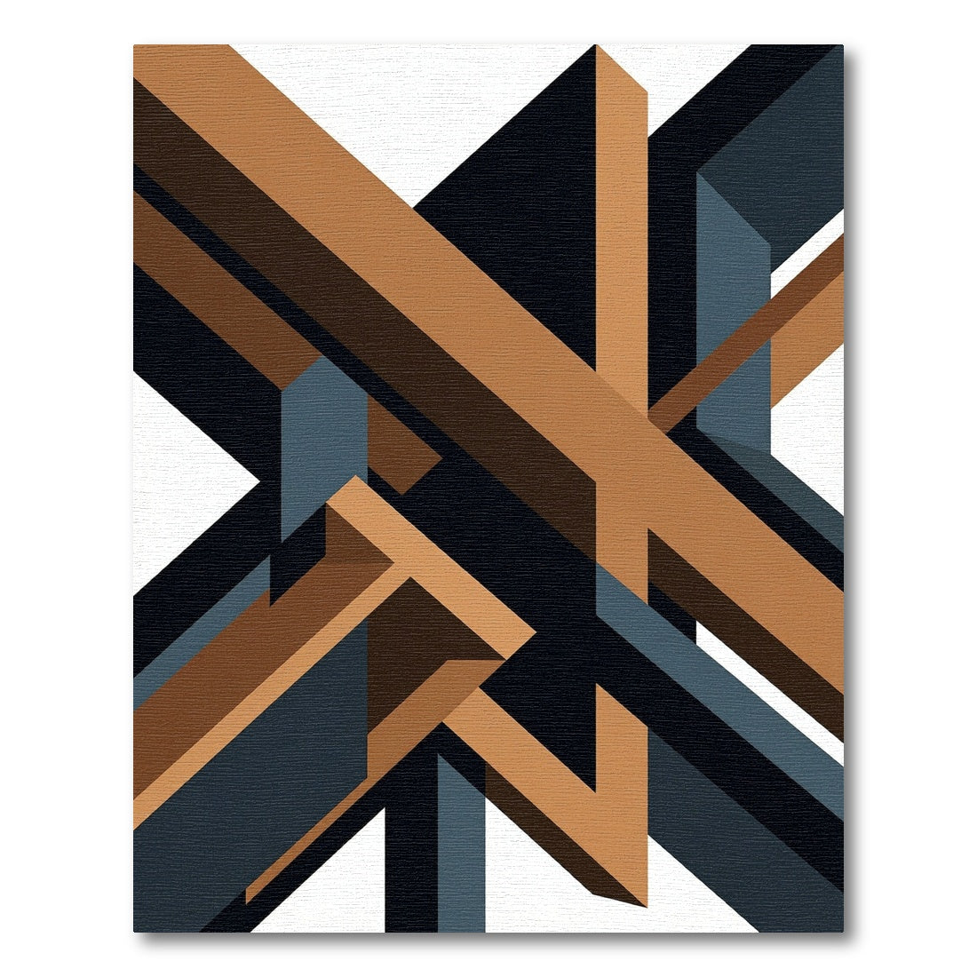 Geometric Bronze and Charcoal Abstract Structure Rug