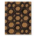 Modern Burnt Orange Geometric Hexagon Rug