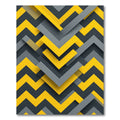 Modern Yellow and Charcoal Geometric Chevron Rug