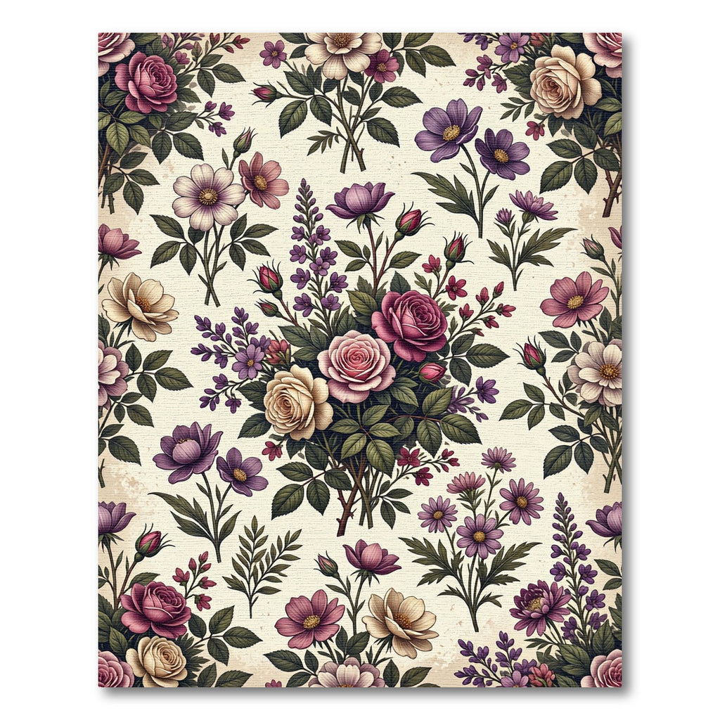 Vintage Romantic Mixed Floral Bouquet Rug