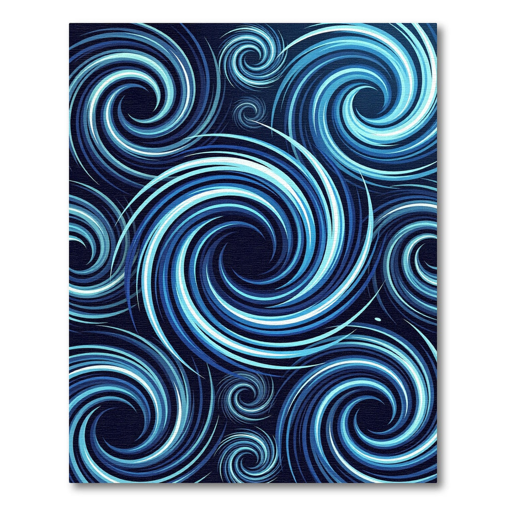Deep Blue Swirling Vortex Rug