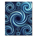 Deep Blue Swirling Vortex Rug