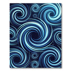 Deep Blue Swirling Vortex Rug