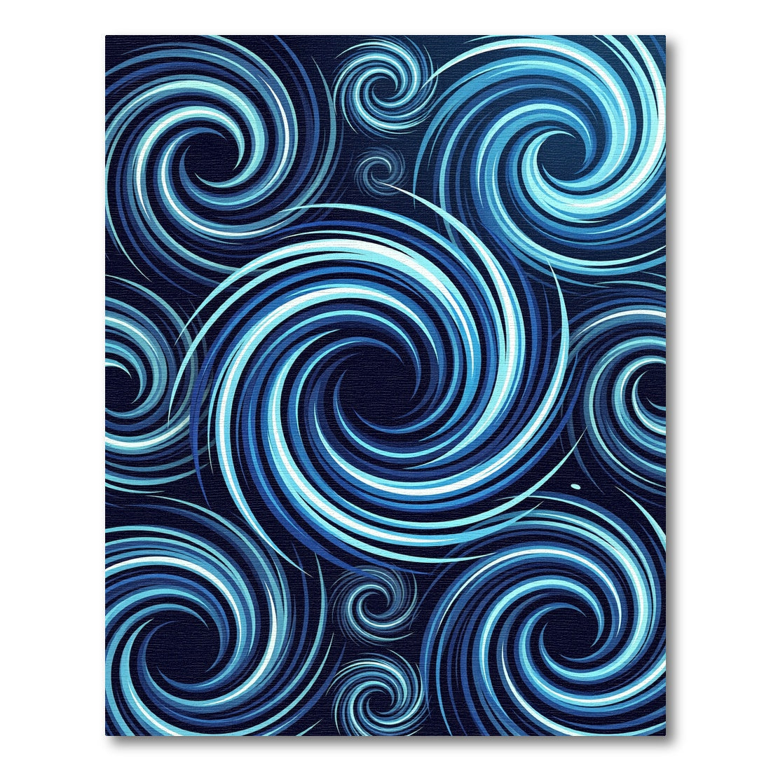 Deep Blue Swirling Vortex Rug