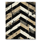 Bold Black and Beige Chevron Geometric Rug