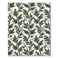 Deep Forest Green Vine Swirls Rug