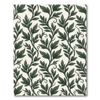 Deep Forest Green Vine Swirls Rug