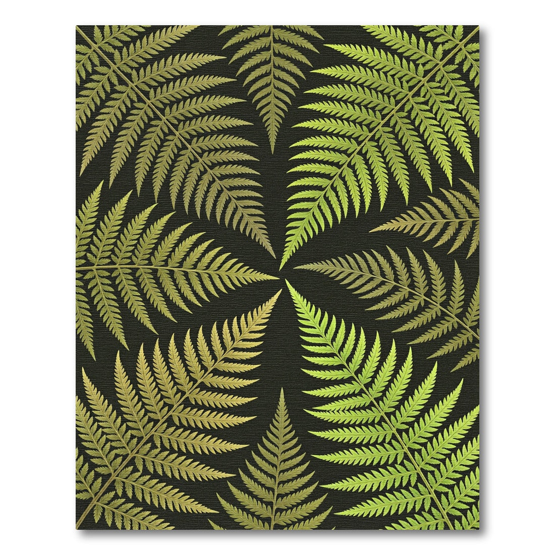 Radiant Green Fern Foliage Repeat Rug