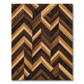 Rich Wood Tones Chevron Pattern Rug