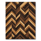 Rich Wood Tones Chevron Pattern Rug