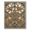 Intricate Golden Blue Interwoven Knot Rug