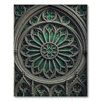Gothic Emerald Radiant Rose Window Rug