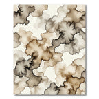 Earthy Brown Watercolor Cloud Shapes Rug