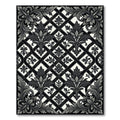 Monochromatic Floral Lattice Accents Rug
