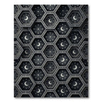 Dark Hexagonal Moon Starscape Rug
