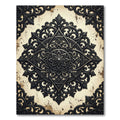 Dark Ornate Victorian Filigree Medallion Rug