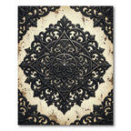 Dark Ornate Victorian Filigree Medallion Rug